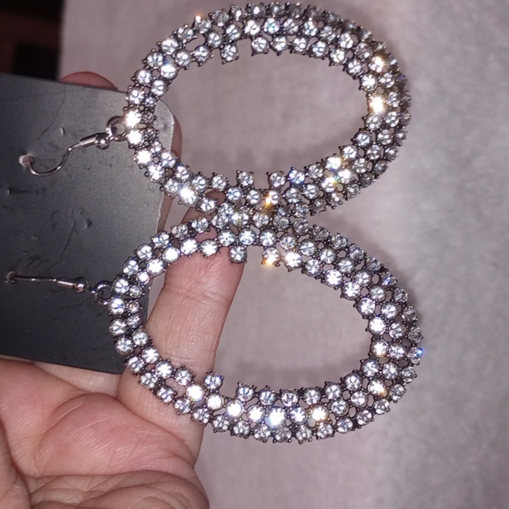 💐Diamond Zirconia hoop Earrings💐